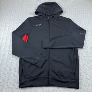 Fox Performance active full zip hooded jacket men’s L black red long sleeve